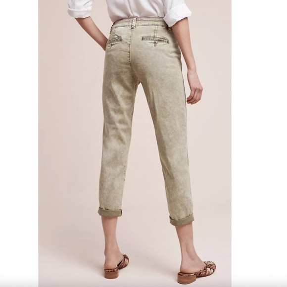 Chino by Anthropologie Slim Beige Washed Relaxed Chino Pants - Picture 2 of 12